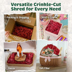 10LB Red Crinkle Cut Paper Filler Gift Wrap USA Made - Image 2