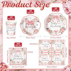 Newtay 250 Pcs Baby in Bloom Baby Shower Plates Napkins for Baby Shower - Image 2