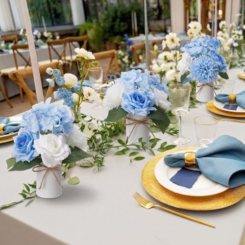 Zeyune 6 Set Artificial Centerpiece, Sky Blue,Lake Blue, Stylish Style - Image 4