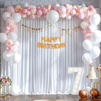 20x10ft White Backdrop Curtains for Wedding Parties Wrinkle Free White Curtains Photo Backdrop Drapes for Photography Birthday Baby Shower Soft Fabric Party Backgournd for Photoshoot 5x10ft, 4 Panels - Image 6