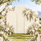 Ivory Arch Cover 7.2ft 6.6ft 6ft- 3 Set Spandex Wedding Arch Backdrop Cover - Image 2