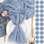 100 Pack Dusty Blue Cloth Napkins 20x20Inch Cheesecloth Napkins by Lumaycens