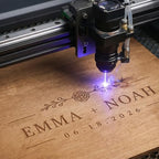 OurWarm Personalized Wedding Card Box with Names & Date Laser-Cut Engraving - Image 2