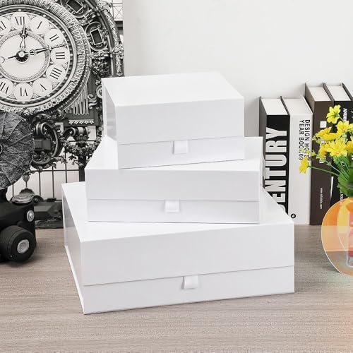 5 Pcs White Gift Box 8x8x4 Inches Small Gift Boxes for Presents with Magnetic Closure Lid Luxury Collapsible Gift Box Bridesmaid, Wedding, Birthday Boxs for Gift Packaging - Image 6