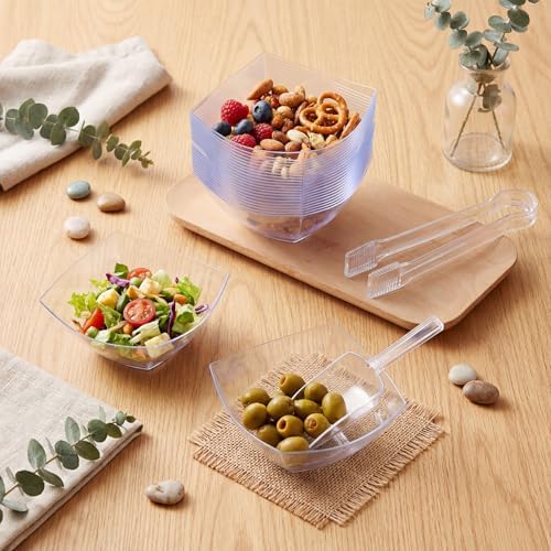 Vesici 72 Pcs 8 oz Clear Plastic Candy Bowls Set 36 Pcs Candy Containers - Image 7