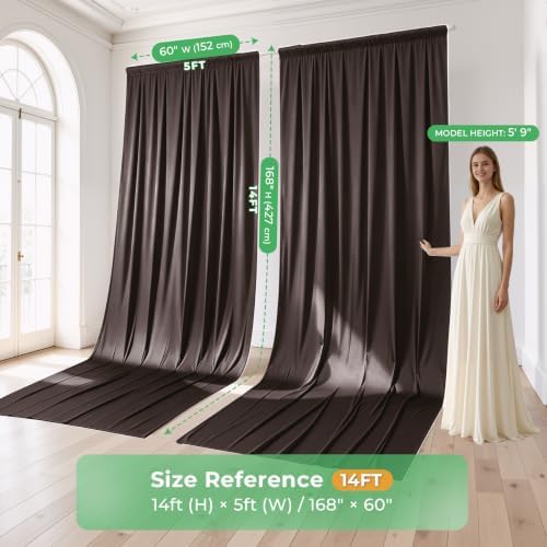 20ftx14ft Brown Backdrop Curtain for Wedding Parties - Image 2