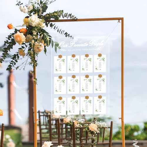 Wedding Seating Chart Board,20x28 Inch Acrylic Please Find Your Seat Table Seating Chart Sign for Wedding/Party Reception Display (People, 2 PCS) - Image 6