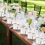 Reallnaive 6 Set Pink Bow Baby Shower Game Prizes for Player Winners Tumblers with Lids Straws Roller for Face Pens Spiral Notebooks Gift Bags for Baby Bridal Shower Wedding Game Favors - Image 2