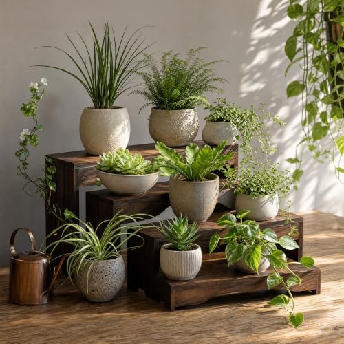 3 Set Upgraded Wooden Tiered Risers Display Stand - Image 7