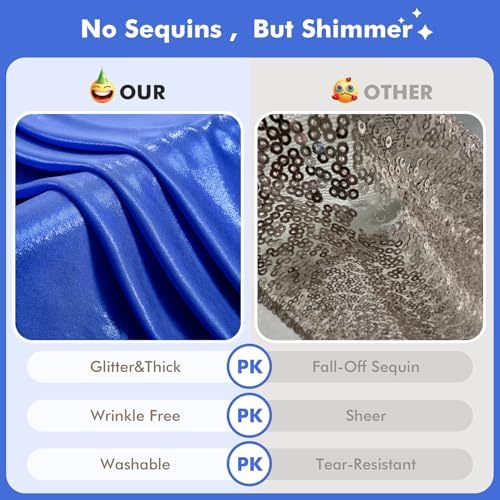 10x10ft Shimmer Royal Blue Sequin Backdrop Curtain for Parties, Thick Wrinkle Free Glitter Blue Photo Backdrop Drapes Curtains for Birthday Wedding Photography Background-2 Panels 5x10ft - Image 2