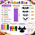 Halloween Decoration Paper Chain Garland, 500 Sheet Strips, Crepe Streamers - Image 3