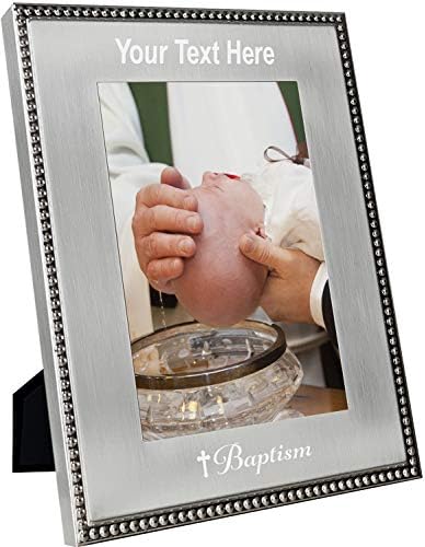 PersonalizationStreet - Religion Occasions: Baptism Personalized 5" x 7" Vertical Silverplated Metal Photo Frame with Free Custom Engraving, Shipping and Photo Print of Your Special Photograph - Image 2