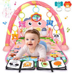 UMIKU Baby Play Mat Tummy Time Mat Girl High-Contrast Cloth Pink Dinosaur - Image 2