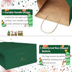 BagDream Medium Gift Bags with Handles 8x4.25x10.5 Forest Green 100Ct Bulk - Image 4