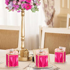 Yeaqee 50 Pcs Mini Paper Gift Bags with Handles Tag, Hot Pink, Gold - Image 6