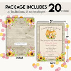 Amanda Creation Custom Baby Shower Invites Watercolor Pumpkin Baby Shower Invitation 20 5x7 Custom Personalized Pumpkin Invites With Envelopes - Image 4