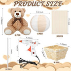 Sosation 6 Sets Hot Air Balloon with Bear Stick Glue Gun, White, Khaki - Image 3