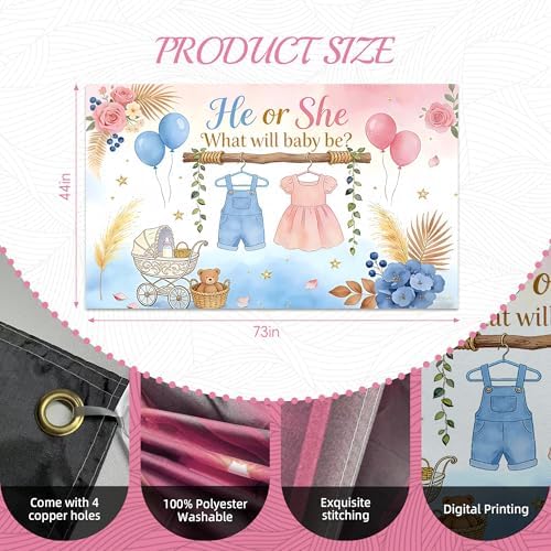 He or She Gender Reveal Decoration,Boy or Girl Gender Reveal Party Supplies - Image 6