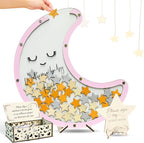 Baby Shower Guest Book Alternative Wooden Drop Box Frame Keepsake (Moon) by Handmade