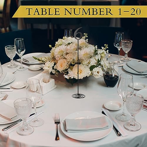Therwen 20 Pcs Metal Table Numbers 1-20 Table Numbers for Wedding,Black - Image 5
