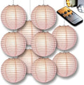 PaperLanternStore.com 12" Pink Paper Lantern Party Pack with Remote Controlled LED Lights (10-Pack Combo Kit) by Fantado+Party+%26+Event+Lighting
