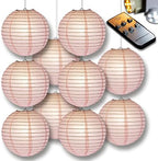 PaperLanternStore.com 12" Pink Paper Lantern Party Pack with Remote Controlled LED Lights (10-Pack Combo Kit) by Fantado+Party+%26+Event+Lighting