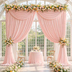 20x10ft Blush Pink Backdrop Curtain Panels for Parties - Wrinkle Free Polyester Photo Curtain Backdrop Wedding Back Drop Fabric Drapes for Party Decorations Background for Photography - Image 7