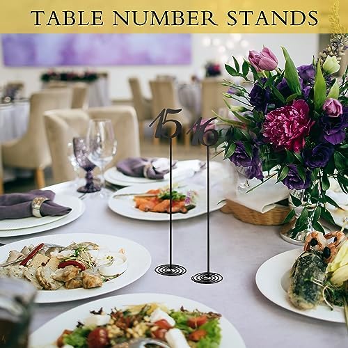 Therwen 20 Pcs Metal Table Numbers 1-20 Table Numbers for Wedding,Black - Image 4