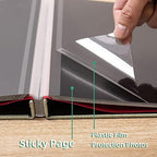 Large Photo Album Self Adhesive for 4x6 8x10 Magnetic Scrapbook Album DIY 60 Black Sticky Pages Linen Cover Photo Album(Grass Green) - Image 5
