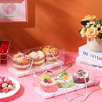 Thenshop 40 Pcs Clear Cupcake Boxes 9x3x3 in 3 Compartment Holder,White - Image 6
