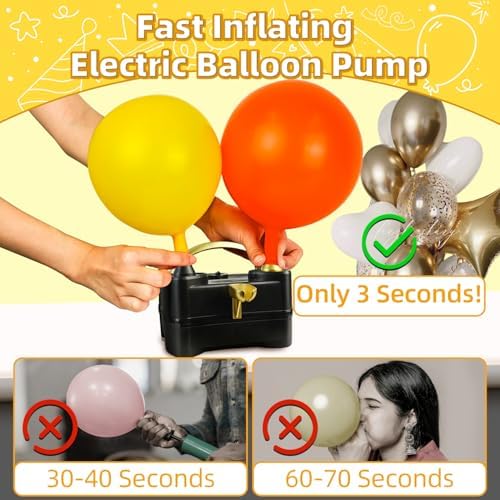 Bezente Yellow Giant Balloons 36 Inch - 8 Pack Yellow Giant Balloons and Balloon Pump Electric - Image 3