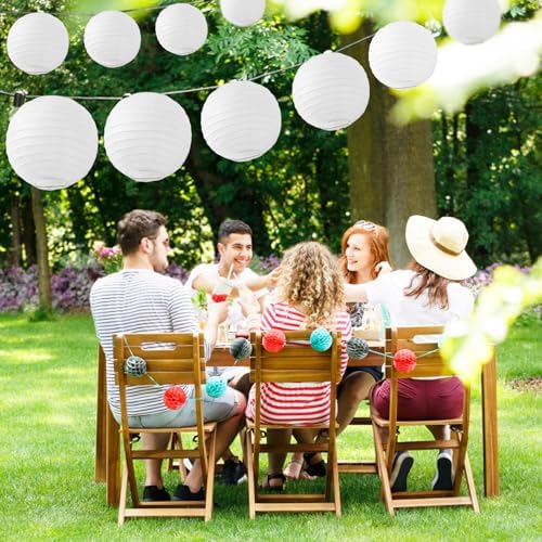 40 Pack 6 Inch White Paper Lanterns, Chinese Japanese Hanging Lanterns - Image 5