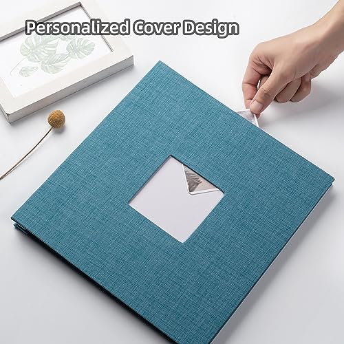 HoneyTolly Large Photo Album Self Adhesive, DIY Scrapbook Album for 4x6 8x10 10x12 Pictures, 60 Pages Linen Cover Memory Book, Ideal Gift for Family Wedding Baby Christmas Anniversary(Sky Blue) - Image 2