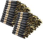 400 PCS Pre Rolled Cutlery Sets, Premium Gold Plastic Flatware Set Wrapped in Black Napkin, Disposable Cutlery Set with 100 Forks, 100 Knives, 100 Spoons, 100 Napkins for Wedding, Party, Dinner by Ziqianhard-Enjoylifewithus