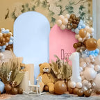 Arch Backdrop Cover Stretchy Backdrop (White+Pink, 6+6.6+7.2FT) - Image 4