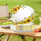 Grencian 50 PCS Sunflower Large Oval Paper Plates 12 x 10 Inch - Image 6