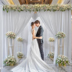 10ft x 7ft Silver Grey Backdrop Curtain for Parties Wedding Wrinkle Free Backdrop Drapes Panels for Baby Shower Birthday Photo Photography Polyester Fabric Background Decoration - Image 3
