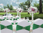 50 Pack Emerald Green Chair Sashes, Spandex Green Chair Bands Chair Bows Ties with Buckle Slider for Christmas Party Birthday Event Decorations - Image 4