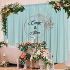 MYSKY HOME Light Green Backdrop Curtains for Parties, Weddings, Stage & Photography - 5ft x 10ft, 2 Panels - Image 3