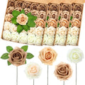 100 Pcs Artificial Rose Flowers, Nude Color by Luinabio