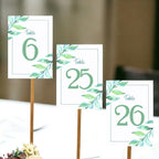 Green Leaf Wedding Table Number Cardss 1-100 Double Sided For Reception Event Party Baby Shower Birthday 4x6 - Image 3
