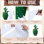 7 Pcs Large Cactus Yard Stakes Signs Plastic Jointed Cactus Cardboard Cutout Summer Party Decorations Green Plant Decor for Tropical Cacti Birthday Party Favors Photo Prop Wild Western Garden - Image 5