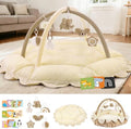 5-in-1 Baby Activity Gym & Play Mat with 6 Hanging Toys, Tummy Time Mat & Cards - Extra Large, Reversible Machine Washable Pad - Gift for Newborns, Infants 0-12 Months, Cream by Unknown