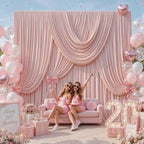 10FTx12FT Dusty Pink Backdrop Curtains for Weddings, Birthdays and Photos - Image 3