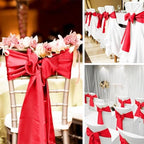 60 Pcs Red Chair Sashes Satin Chair Bows Sashes for Party, Hotel, Wedding, Reception, Restaurant Event Decoration (7 x 108 inch) - Image 7