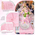 30 Pack Cheesecloth Table Runner 10FT Light Pink Table Runner Boho Gauze Cheese Cloth Table Runners Long Rustic Sheer Table Decorations for Wedding Party Baby Bridal Shower Birthday Holiday Home - Image 3