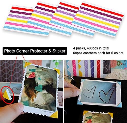Photo Album and DIY Scrapbook, 10x10 inch 50 Pages Double Sided, Vintage Hardcover Three-Ring Binder Picture Booth Albums with 6 Colors 408pcs Self Adhesive Photos Corners for Memory Keep (Red) - Image 6
