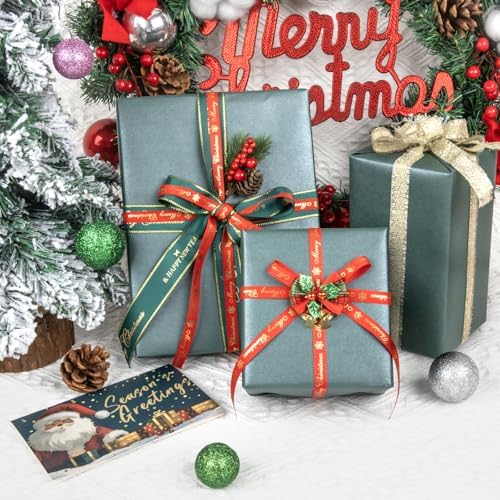 NESCCI Dark Green Matte Wrapping Paper,Gift Wrapping Paper-3 Roll - Image 5