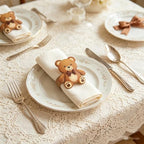 50 Pcs Baby Shower Decorations Teddy Bear Napkin Rings Baby Shower Napkin Holders Metal Tissue Rings Buckles for Bear Theme Gender Reveal Birthday Party Table Decorations Supplies - Image 6