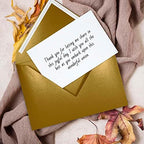 Darling Souvenir A6 Metallic-Gold Invitation Envelopes (4 3/4 x 6 1/2) Euro V-Flap 80 LBS Self-Adhesive Perfect for Weddings, Birthday,Greeting Cards -Packs & Colours Available - Image 2